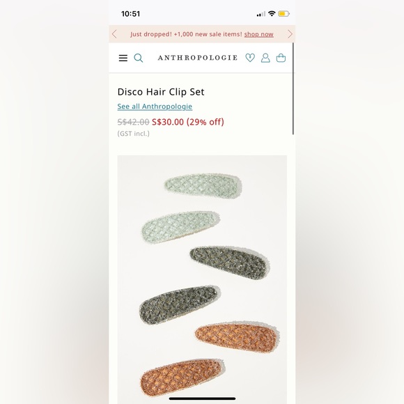 Anthropologie Disco Hair Clip Set - Picture 2 of 4